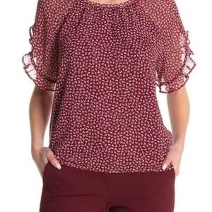 Madewell Memento Short Sleeve Ruffle Top S